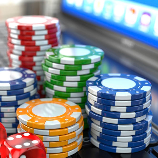 Casino chips on the table